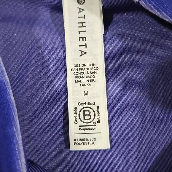 NWT Athleta Size Medium Elation purple velvet tight #467925 - Picture 3 of 9